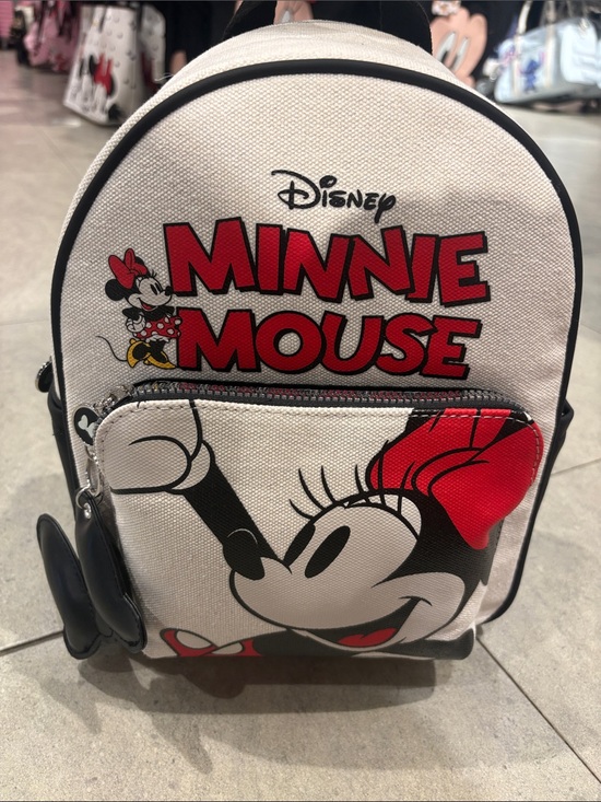 Disney Handbags - Disney Minnie Mouse canvas Backpack  with keychain NWT